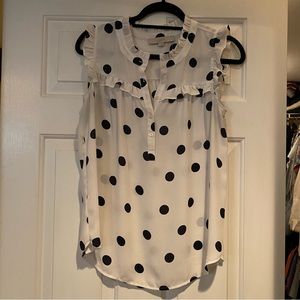 Ann Taylor LOFT polka dot blouse